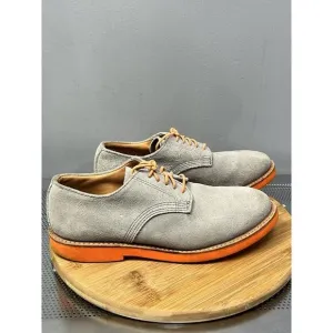 Walk-Over Shoes Mens Size 8 Tan Orange Suede Dress Shoes Made in USA R03922