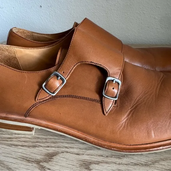 Warfield &amp; Grand James British Tan Double Monk Mens Dress Shoes Size 11.5 80919