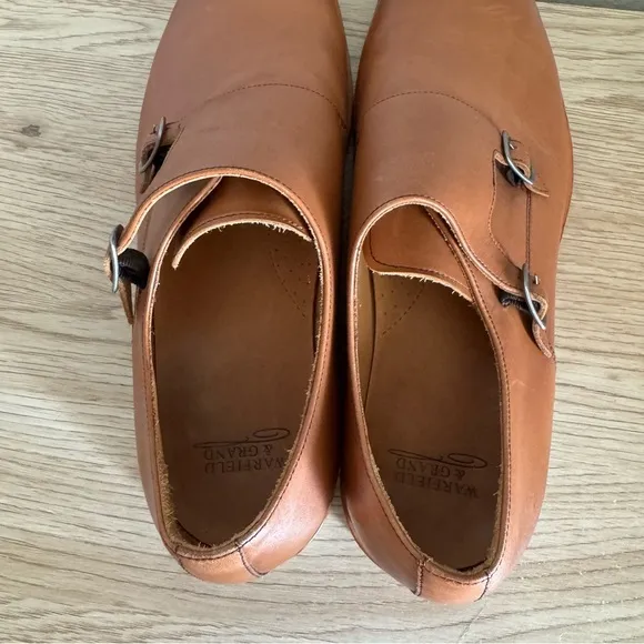 Warfield &amp; Grand James British Tan Double Monk Mens Dress Shoes Size 11.5 80919