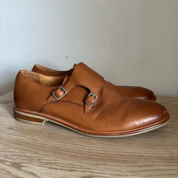 Warfield &amp; Grand James British Tan Double Monk Mens Dress Shoes Size 11.5 80919