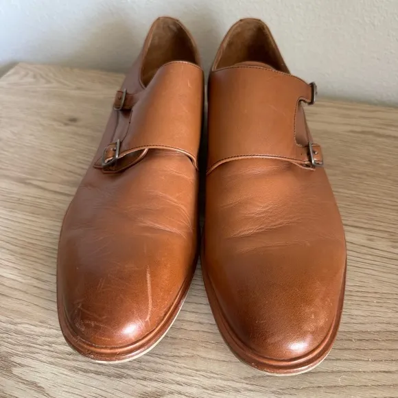 Warfield &amp; Grand James British Tan Double Monk Mens Dress Shoes Size 11.5 80919