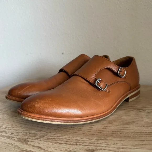 Warfield &amp; Grand James British Tan Double Monk Mens Dress Shoes Size 11.5 80919