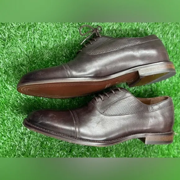 Warfield &amp; Grand Men's Lennox Leather Dress Oxford Shoes Brown Size 9