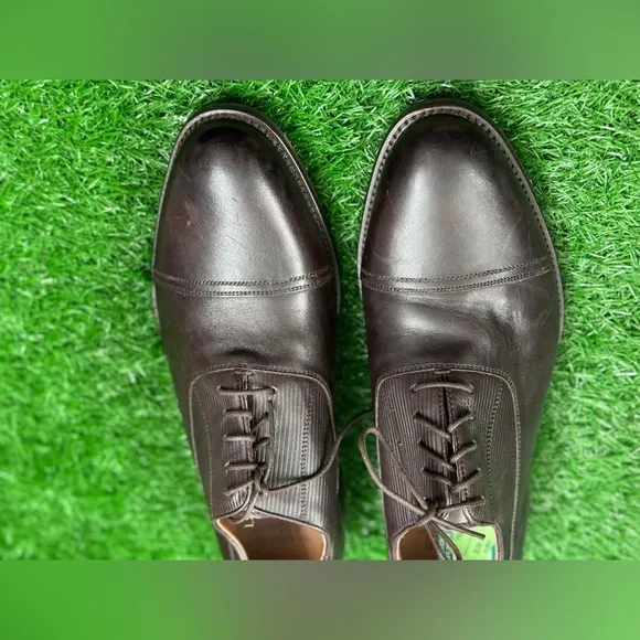 Warfield &amp; Grand Men's Lennox Leather Dress Oxford Shoes Brown Size 9