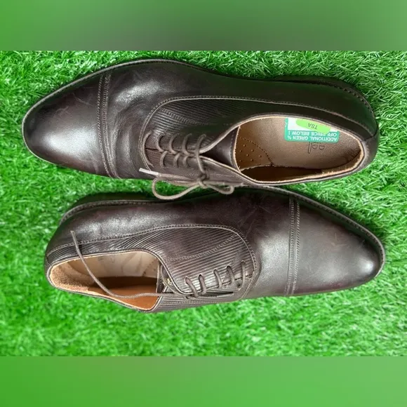 Warfield &amp; Grand Men's Lennox Leather Dress Oxford Shoes Brown Size 9