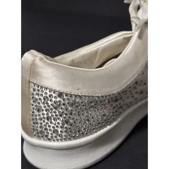 Wedding Sneakers~Jewel Badgley Mischka~Crystal Embellished Satin~Sz6~Style:Marla