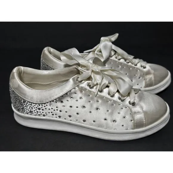 Wedding Sneakers~Jewel Badgley Mischka~Crystal Embellished Satin~Sz6~Style:Marla