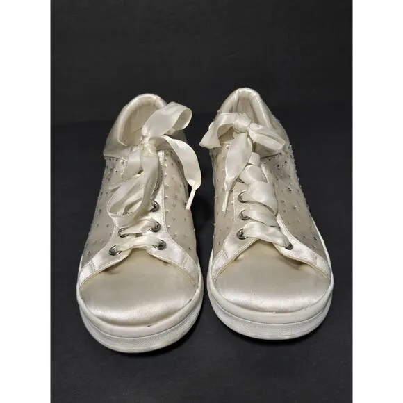 Wedding Sneakers~Jewel Badgley Mischka~Crystal Embellished Satin~Sz6~Style:Marla