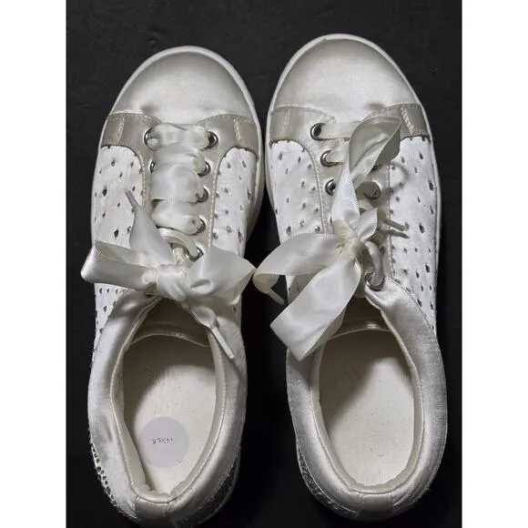 Wedding Sneakers~Jewel Badgley Mischka~Crystal Embellished Satin~Sz6~Style:Marla