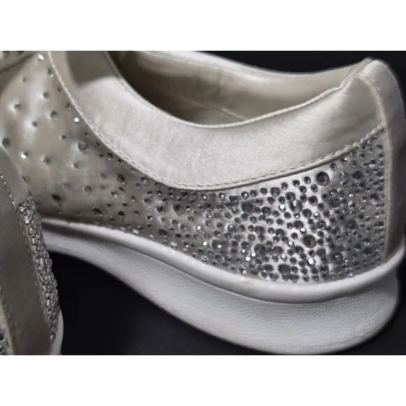 Wedding Sneakers~Jewel Badgley Mischka~Crystal Embellished Satin~Sz6~Style:Marla