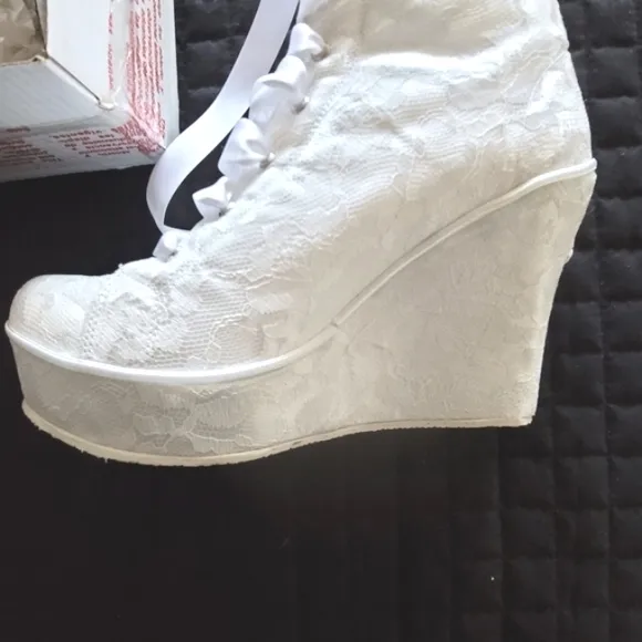 Wedding Wedge Lace Boots