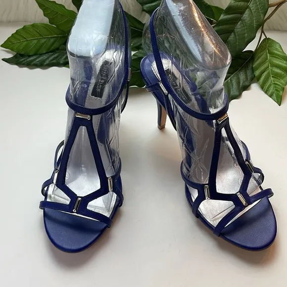 WHBM INDIGO STRAPPY HEELS