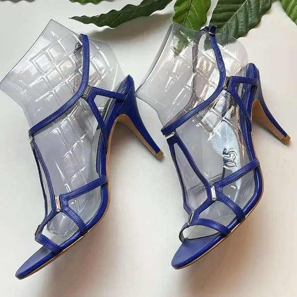 WHBM INDIGO STRAPPY HEELS