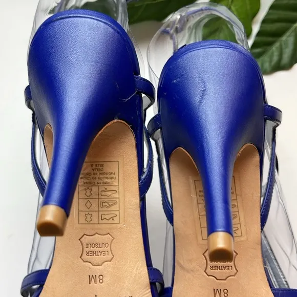 WHBM INDIGO STRAPPY HEELS