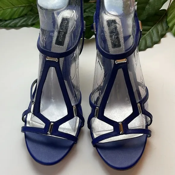 WHBM INDIGO STRAPPY HEELS