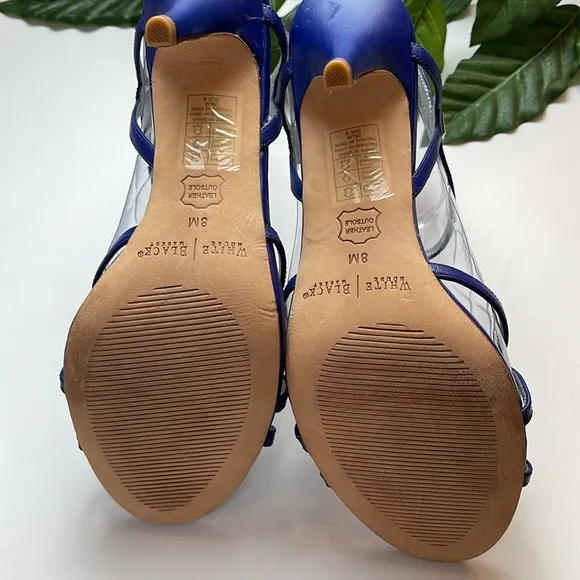 WHBM INDIGO STRAPPY HEELS
