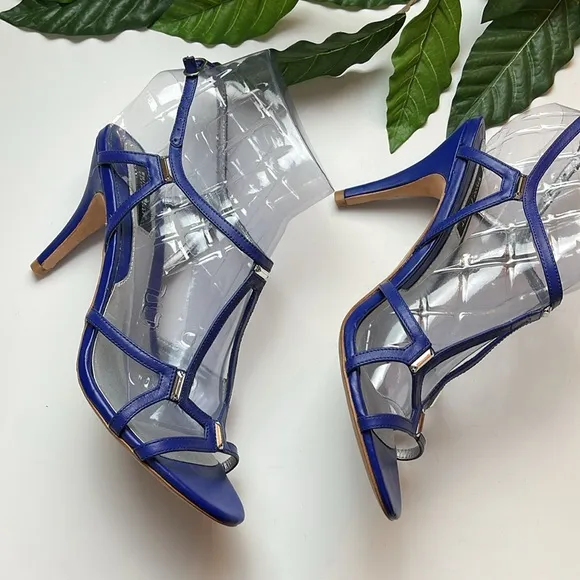WHBM INDIGO STRAPPY HEELS