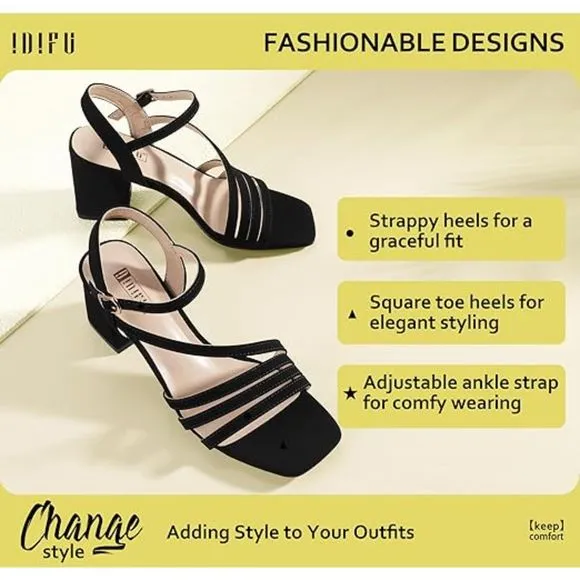 Women Chunky Block Heels Square Toe Low Heels Wedding Prom Bride Heels