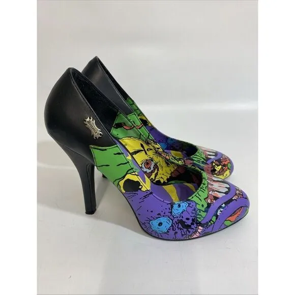 Womens Demonia Punk Goth Zombie Wearable Art Pumps Heels Shoes 9