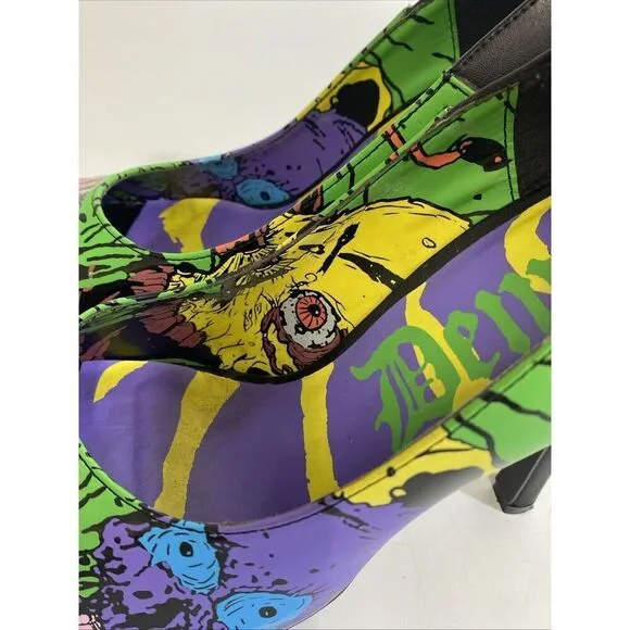 Womens Demonia Punk Goth Zombie Wearable Art Pumps Heels Shoes 9