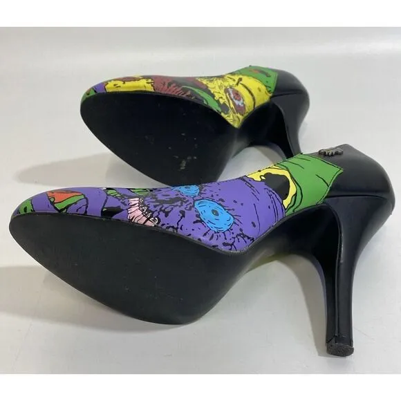 Womens Demonia Punk Goth Zombie Wearable Art Pumps Heels Shoes 9