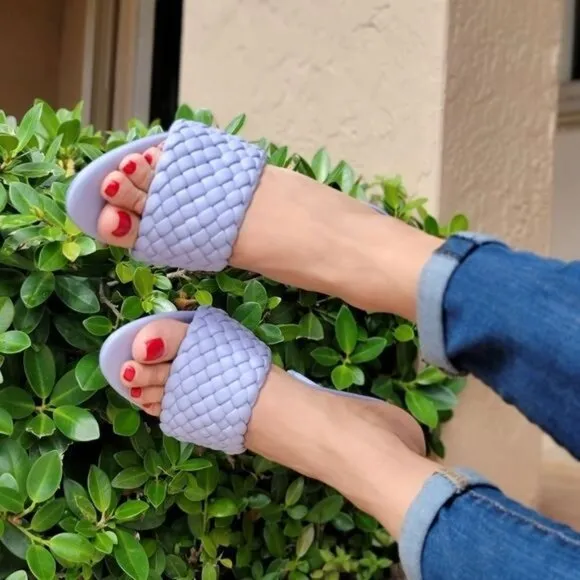 Women's High Heel Mule Sandals Periwinkle Color