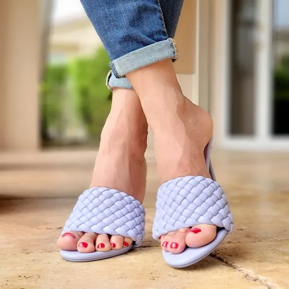 Women's High Heel Mule Sandals Periwinkle Color
