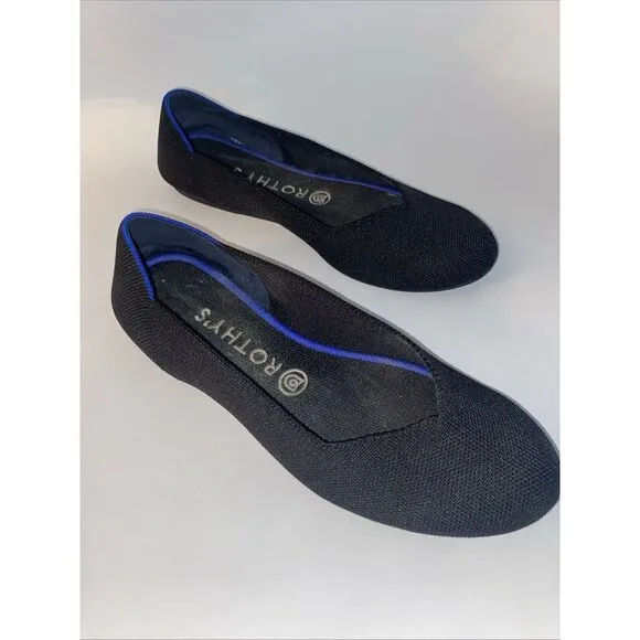 Women's Rothy's Blue Flat Slip-On Loafers 8.5 Round Toe Stretch Ballet Light