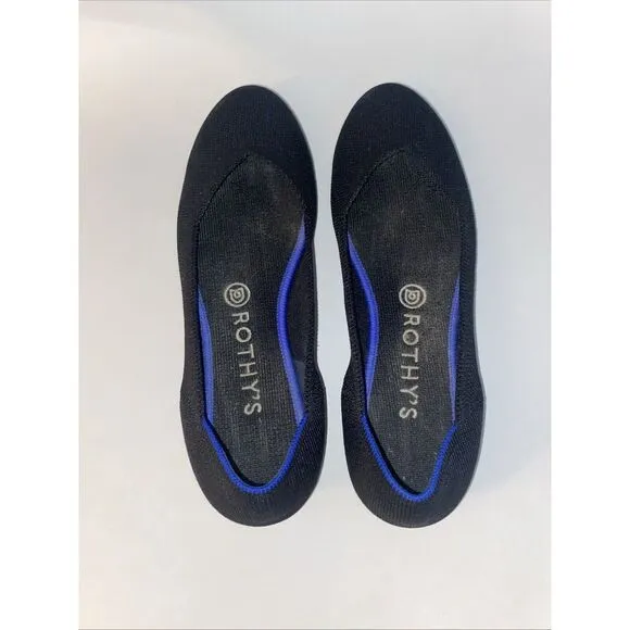 Women's Rothy's Blue Flat Slip-On Loafers 8.5 Round Toe Stretch Ballet Light