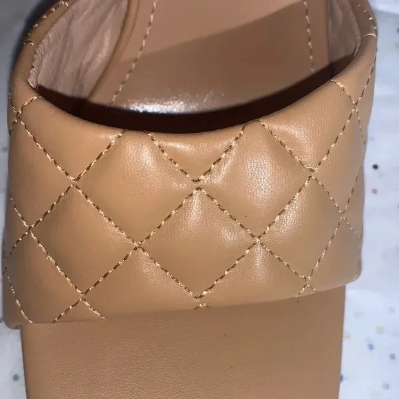 Women's Shoes Casual Stiletto Heel Slippers Square Head Diamond. Size 36