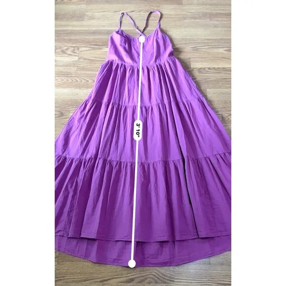 XIRENA purple midi open back Owyn Dress size large