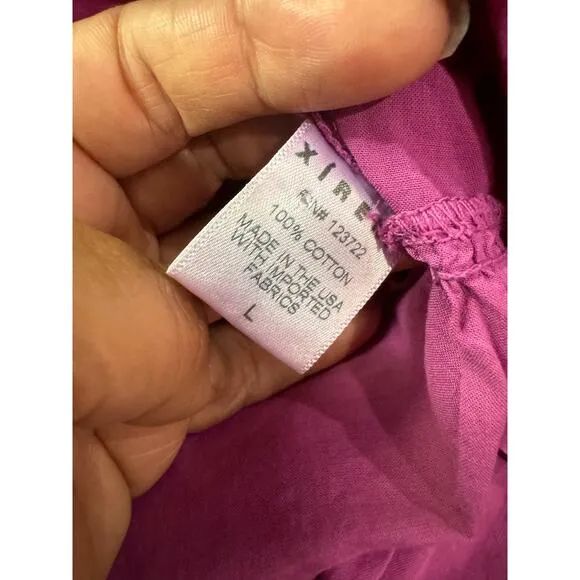 XIRENA purple midi open back Owyn Dress size large