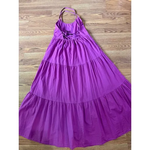 XIRENA purple midi open back Owyn Dress size large