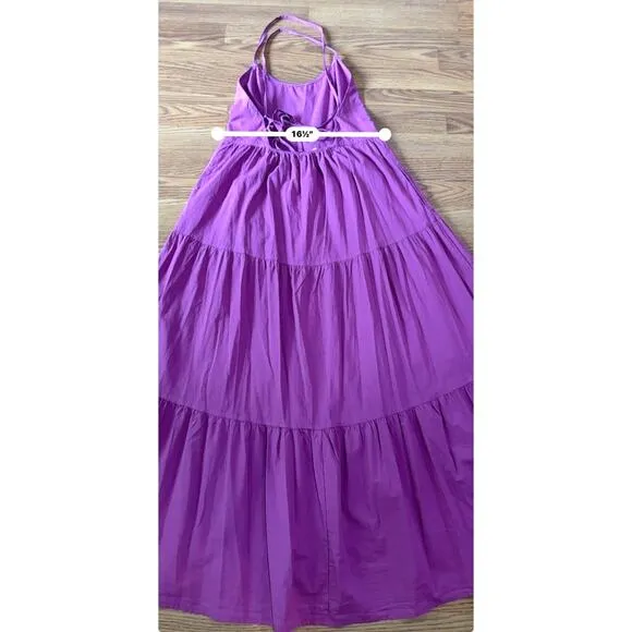 XIRENA purple midi open back Owyn Dress size large