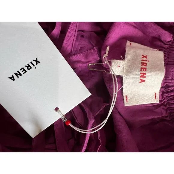 XIRENA purple midi open back Owyn Dress size large