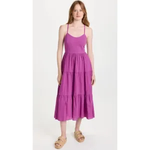 XIRENA purple midi open back Owyn Dress size large