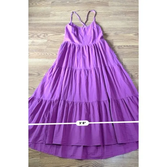 XIRENA purple midi open back Owyn Dress size large