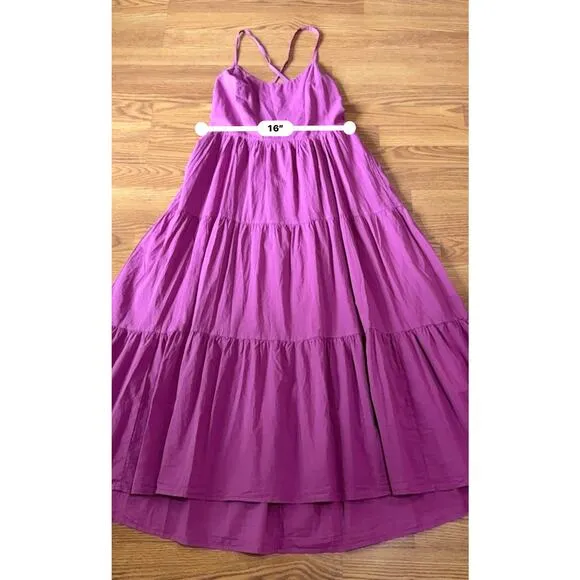 XIRENA purple midi open back Owyn Dress size large