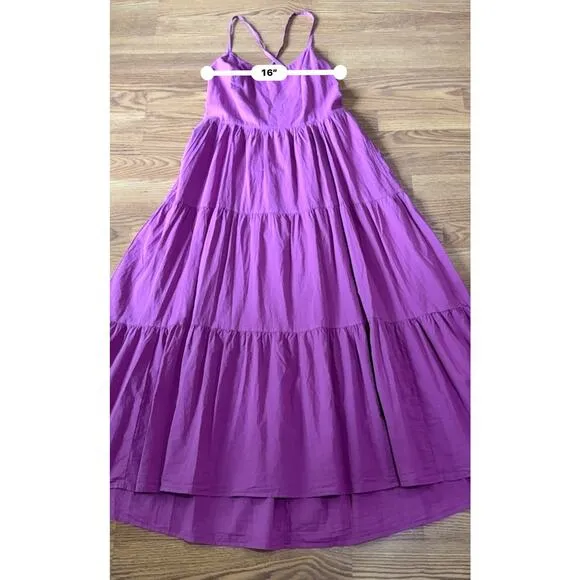 XIRENA purple midi open back Owyn Dress size large