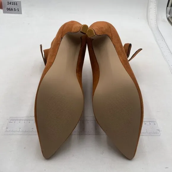 XYD Classical Pointed Toe Ankle Booties Dress Low Kitten Heels Cute Bow ,Brown