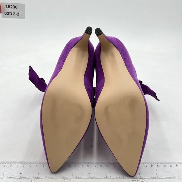 XYD Purple Pointed Toe Ankle Booties Dress High Heels Heels Cute Bow Boots