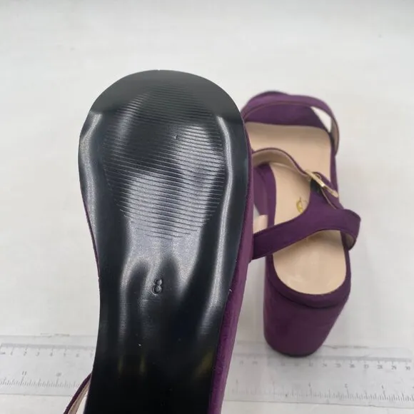 XYD Women Platform Sandals Ankle Strap Slingback Wedge Heels Open Toe Purple