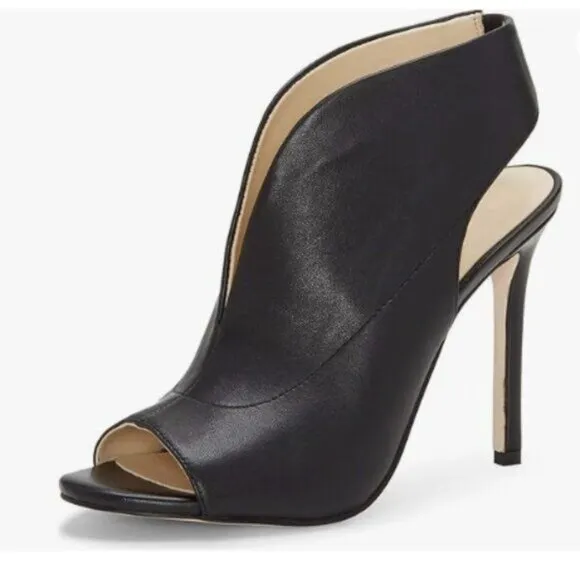 YDN Women's Chic Slingback Peep Toe Stiletto High Heel Sandals Ankle Boots Black