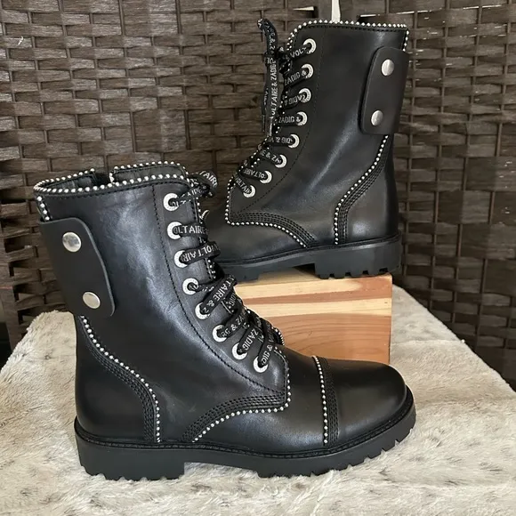 Zadig &amp; Voltaire Womens Joe Studded Ankle Boots Size 8