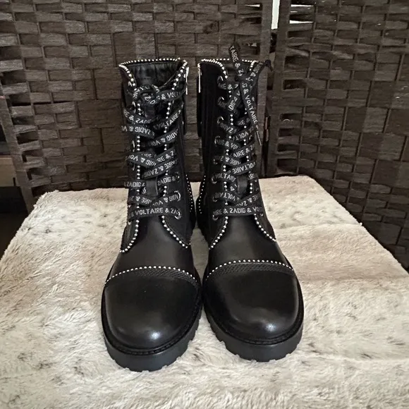 Zadig &amp; Voltaire Womens Joe Studded Ankle Boots Size 8