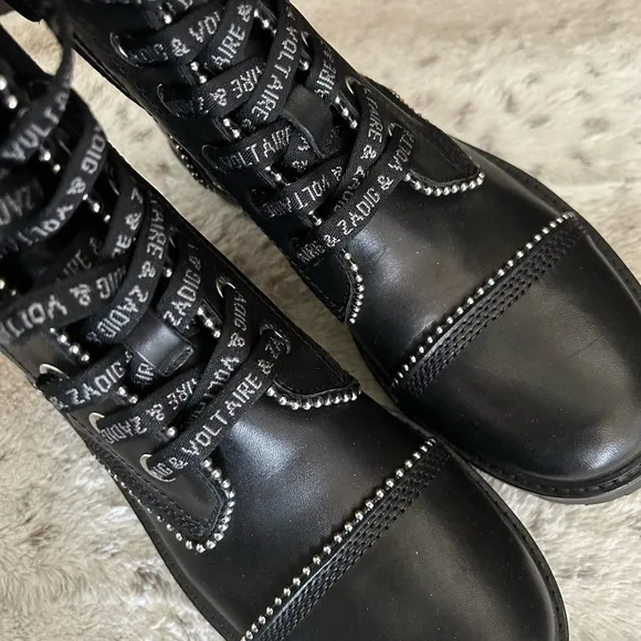 Zadig &amp; Voltaire Womens Joe Studded Ankle Boots Size 8