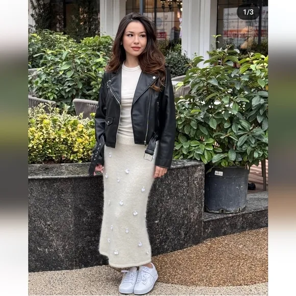 ZARA Alpaca Blend Midi Skirt