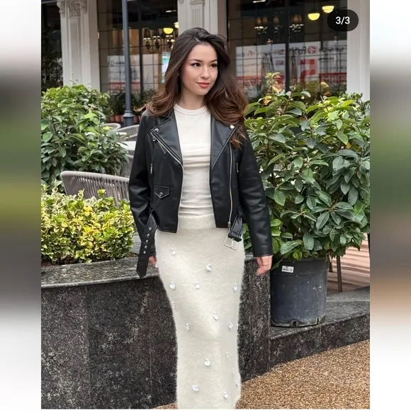 ZARA Alpaca Blend Midi Skirt