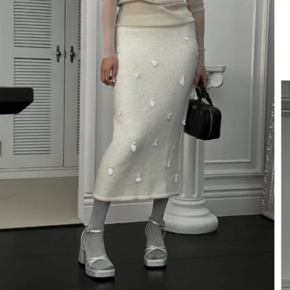 ZARA Alpaca Blend Midi Skirt