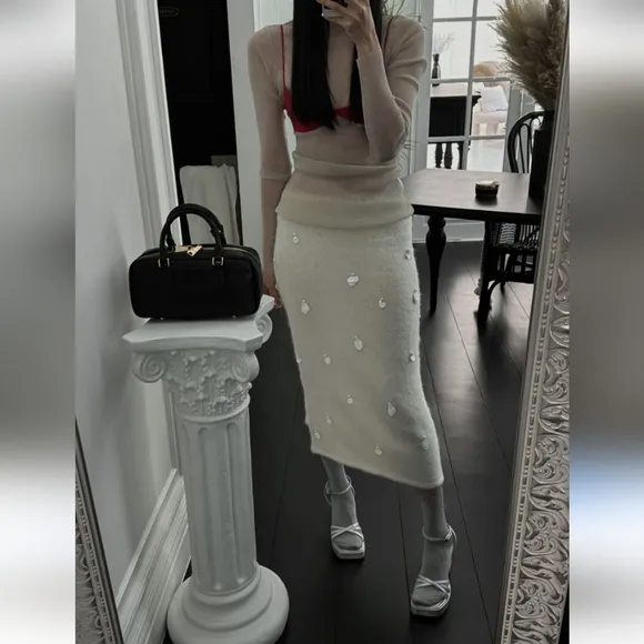 ZARA Alpaca Blend Midi Skirt
